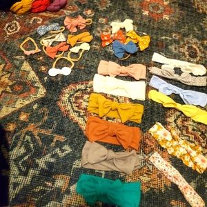 Baby headbands and bows, velvet hat bundle.